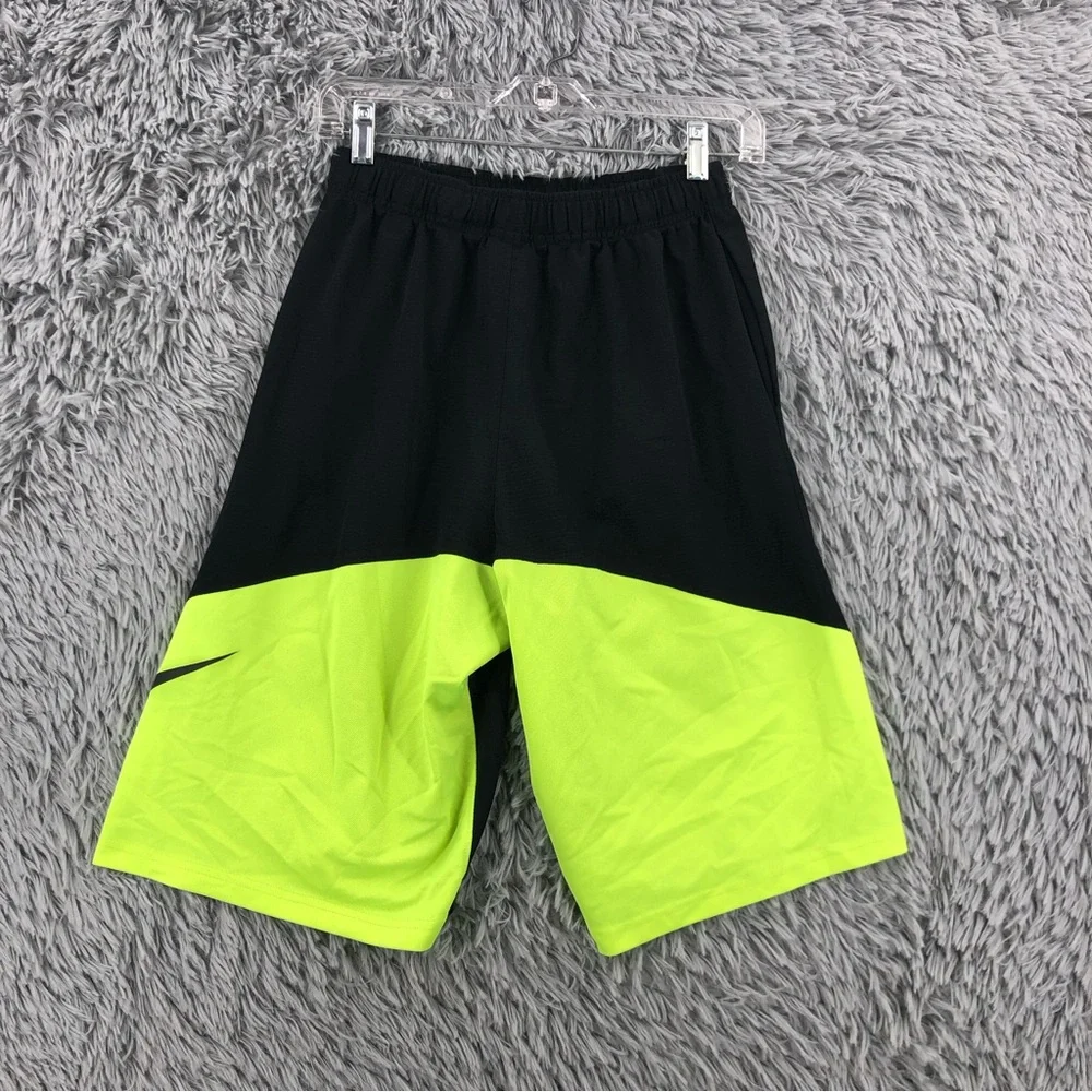 Nike Shorts Dri Fit Boys XL Basketball Yellow Black Shorts Pockets